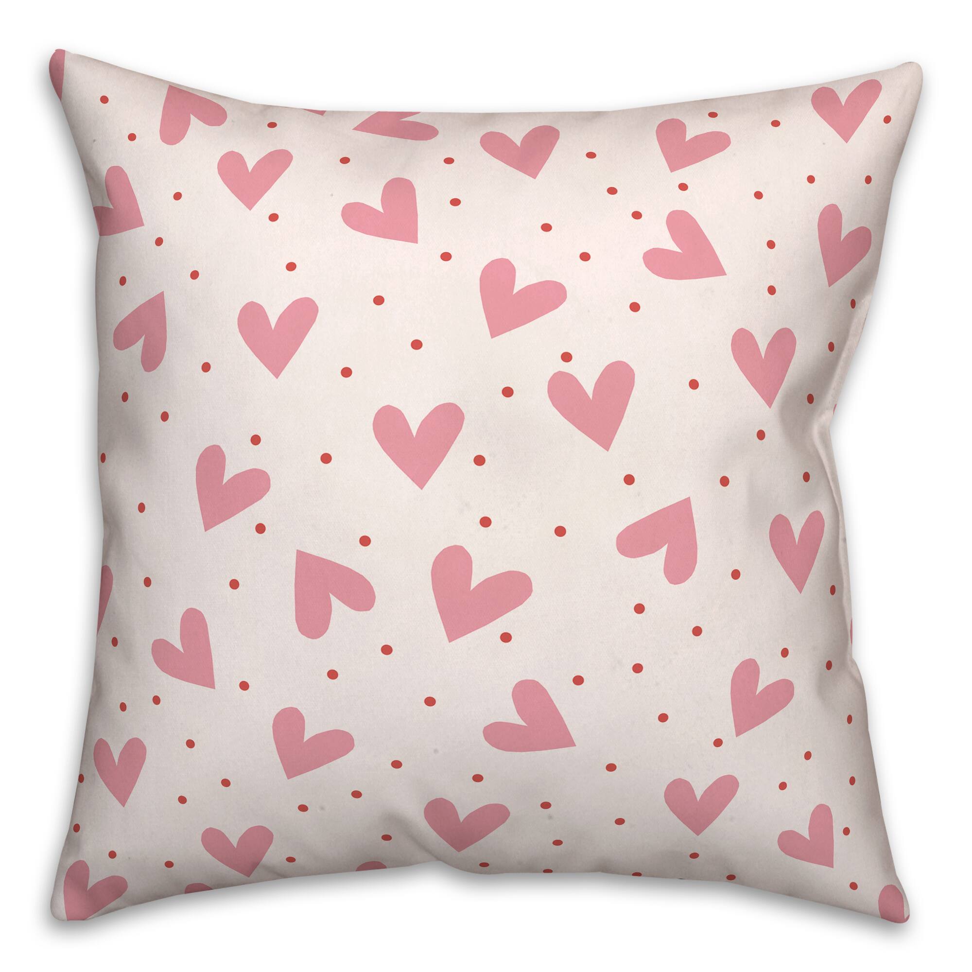 Heart Polka Pattern 18" x 18" Indoor / Outdoor Pillow